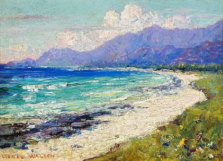 Hawaiian Coastal Scene, oil painting by Lionel Walden